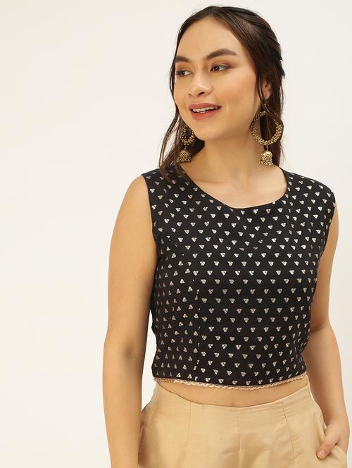 women black sleeveless stitched blouse - 21930458 -  Standard Image - 0