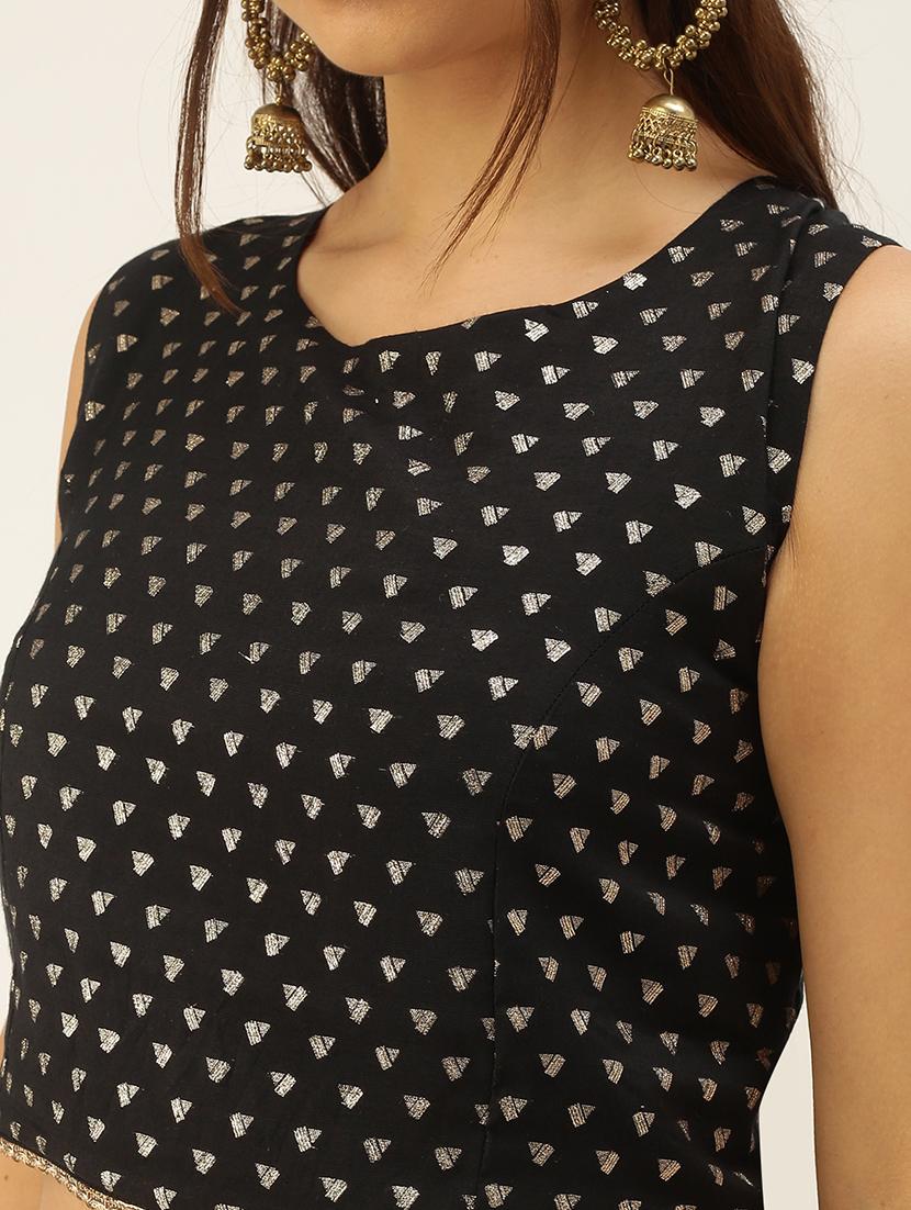 women black sleeveless stitched blouse - 21930458 - Standard Image - 3