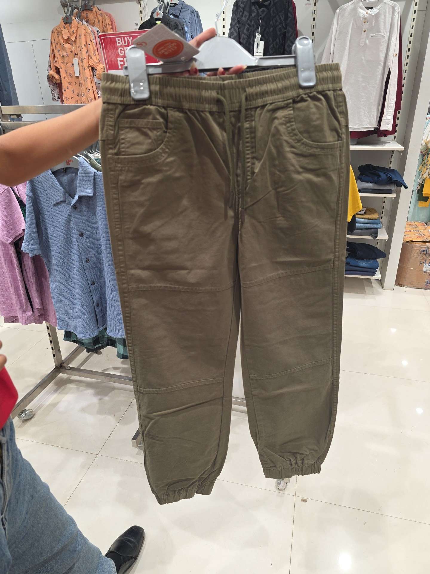 olive twill trouser - 21930492 - Zoom Image - 0