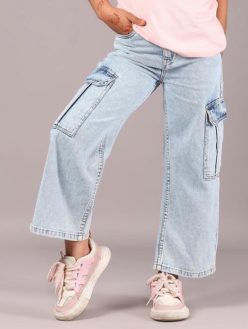 girls light blue mid rise cargo - 21930638 - Standard Image - 0
