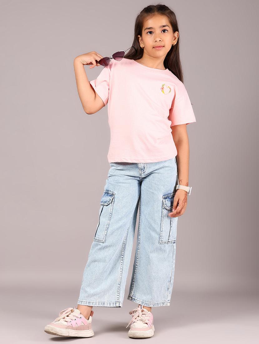 girls light blue mid rise cargo - 21930638 - Standard Image - 5
