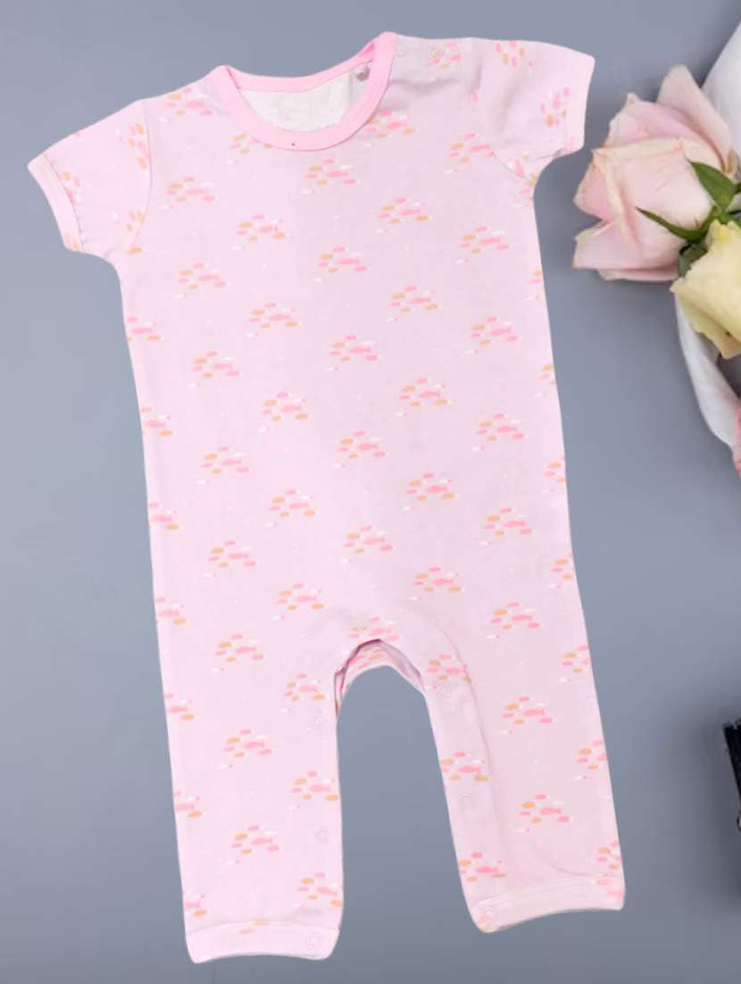 kids printed round neck romper