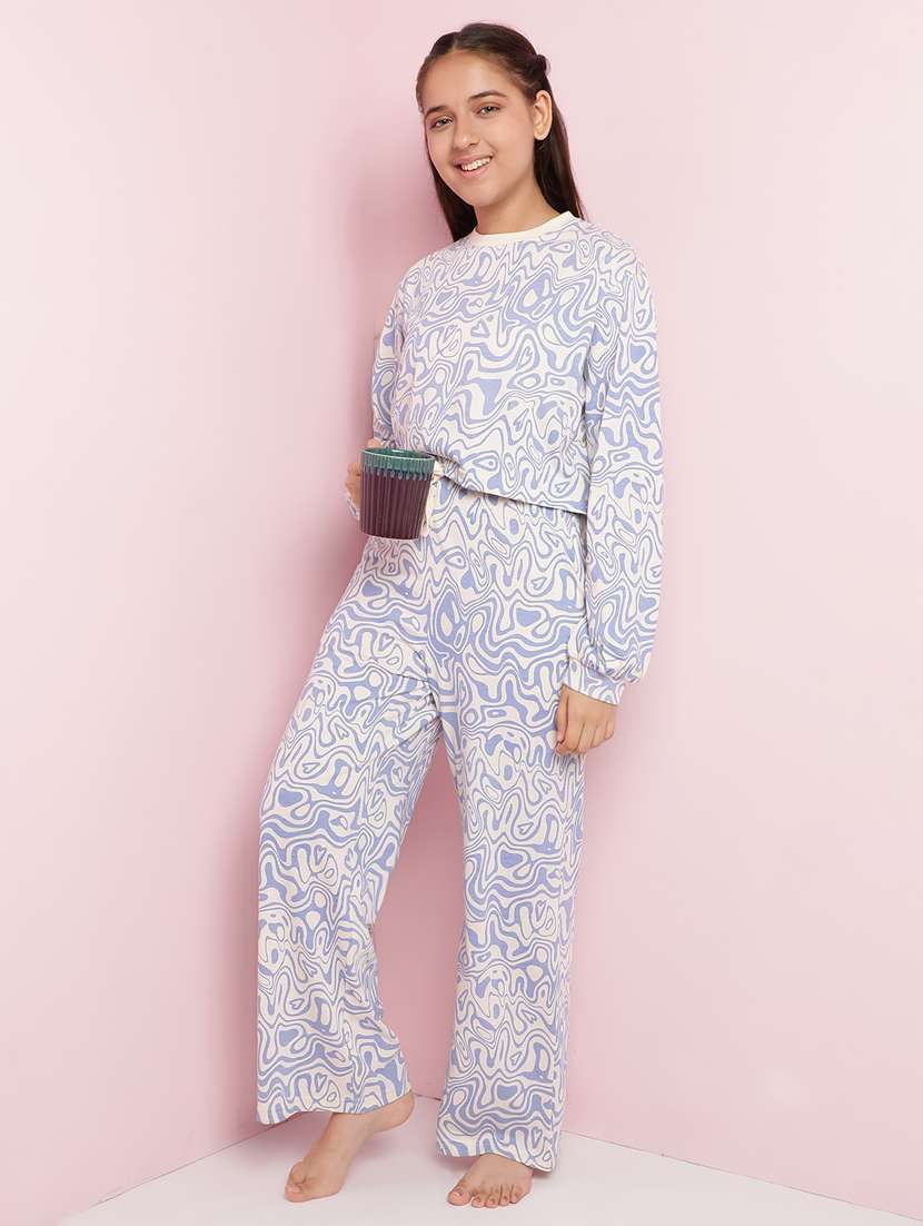 girls printed long sleeve pyjama set nightwear - 21930673 -  Standard Image - 3