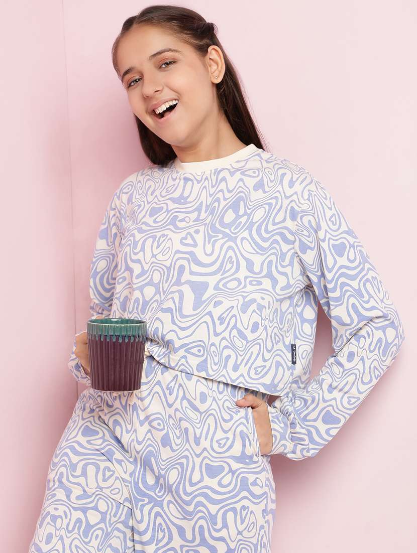 girls printed long sleeve pyjama set nightwear - 21930673 -  Standard Image - 5