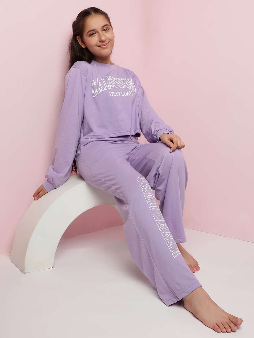 girls typographic long sleeve pyjama set nightwear - 21930677 -  Standard Image - 3