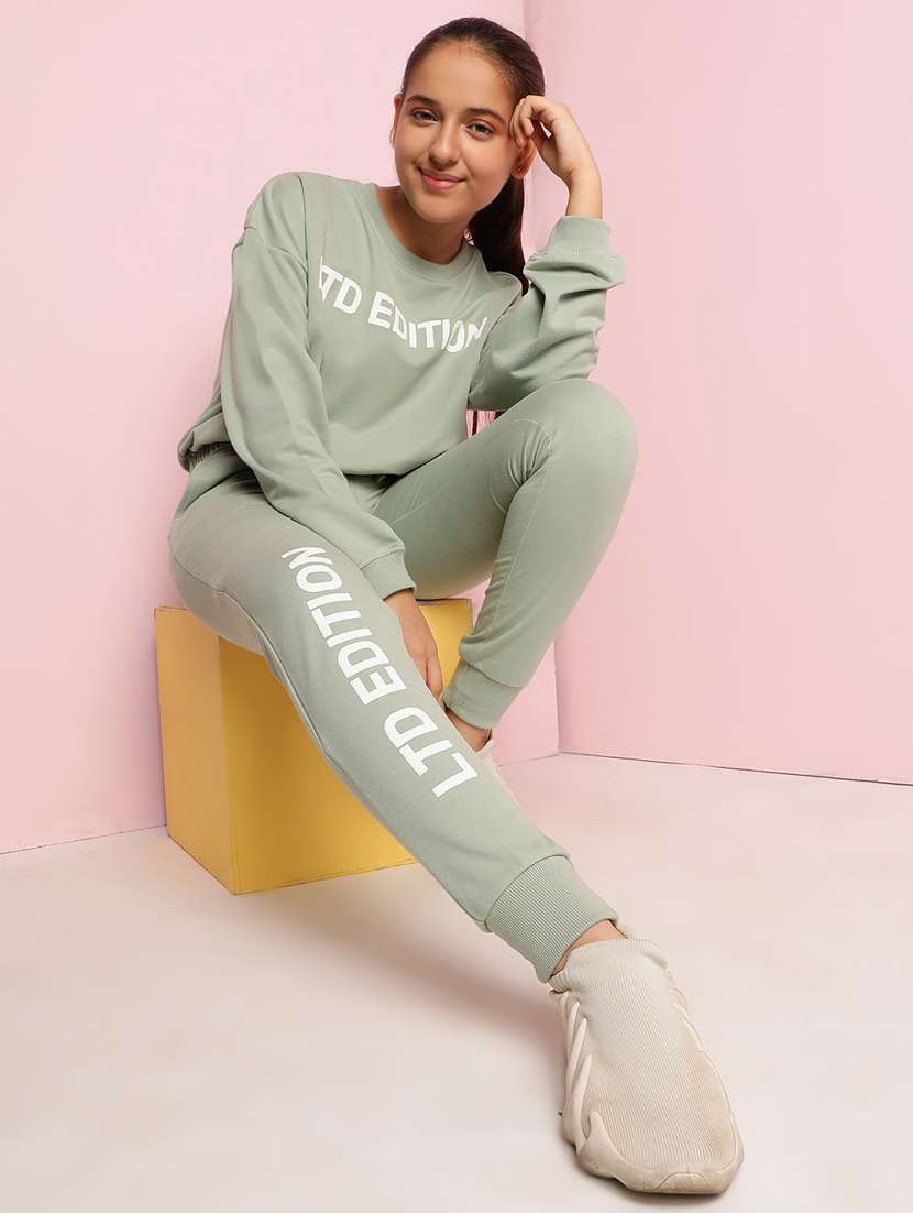 girls typographic long sleeve active wear set - 21930679 -  Standard Image - 3