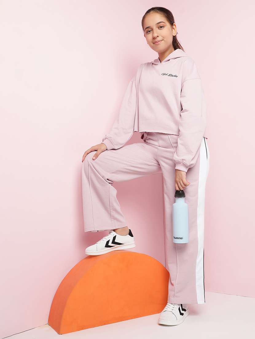 girls solid long sleeve active wear set - 21930684 -  Standard Image - 3