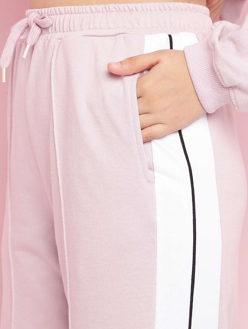 girls solid long sleeve active wear set - 21930684 -  Standard Image - 5