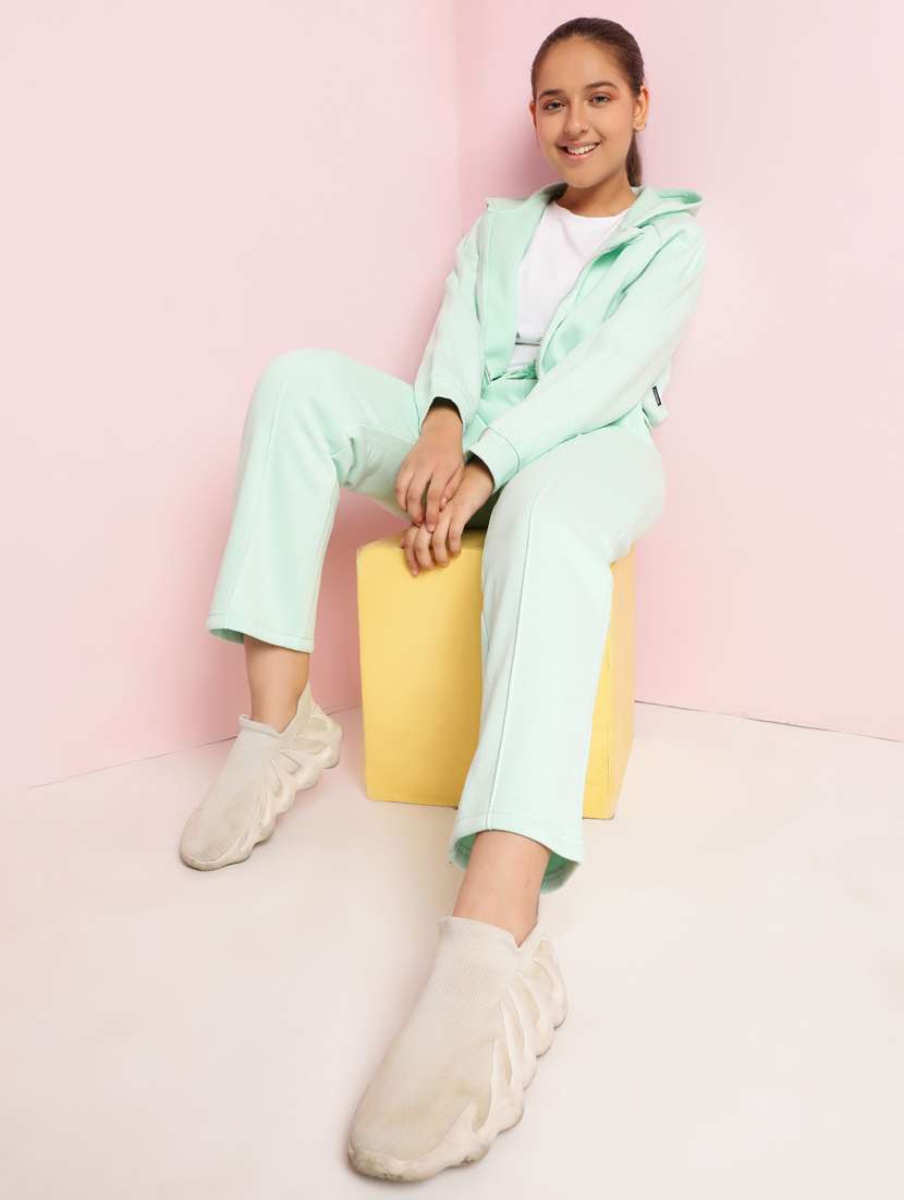 girls solid long sleeve active wear set - 21930685 -  Standard Image - 3