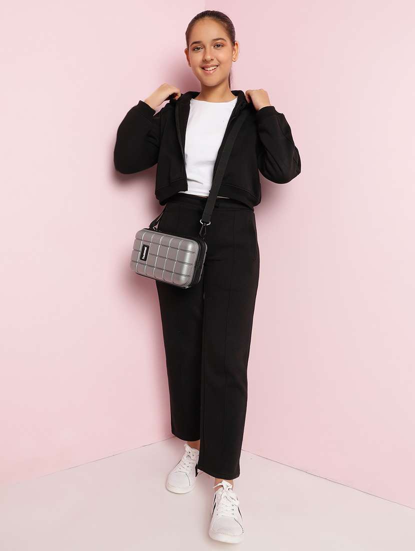 girls solid long sleeve active wear set - 21930688 -  Standard Image - 3