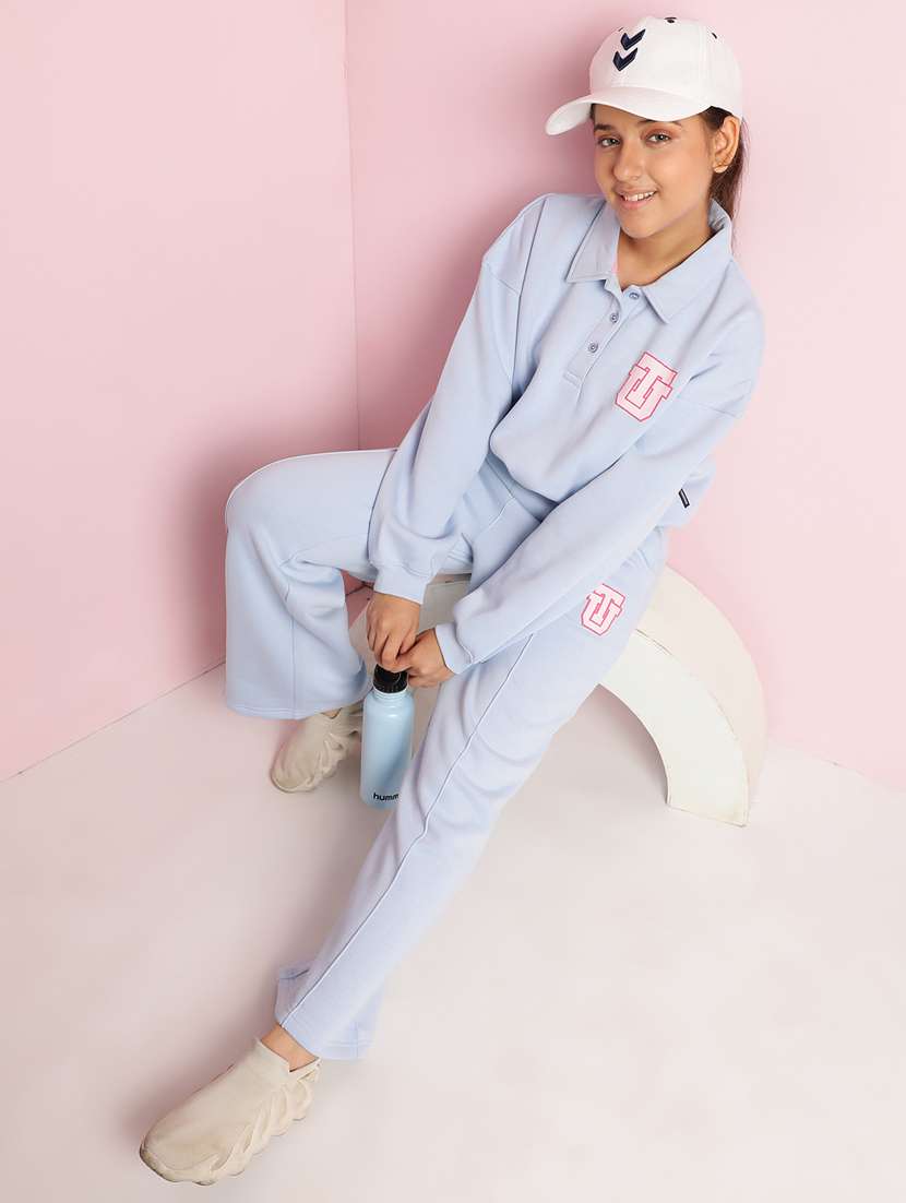 girls solid long sleeve active wear set - 21930690 -  Standard Image - 3