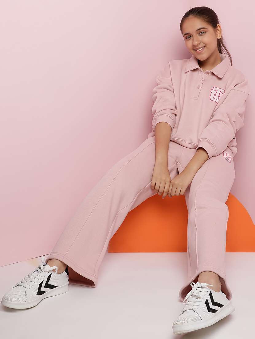 girls solid long sleeve active wear set - 21930691 -  Standard Image - 3