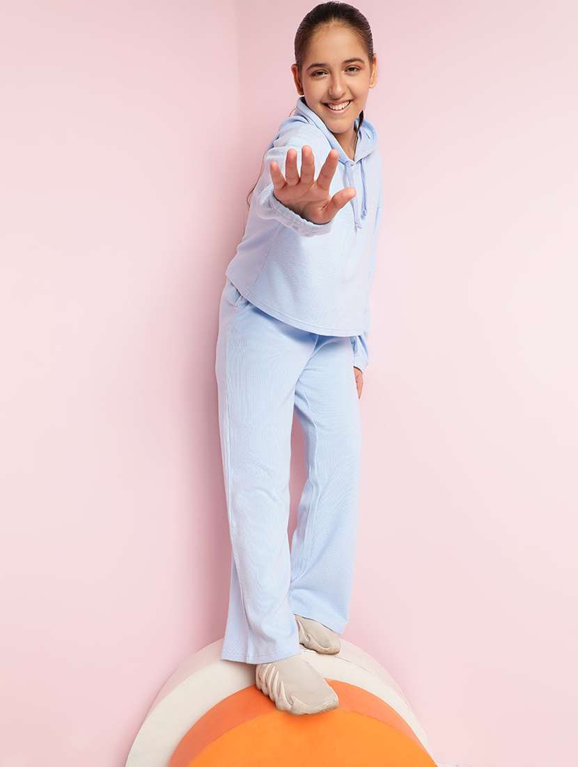 girls solid long sleeve active wear set - 21930693 -  Standard Image - 3