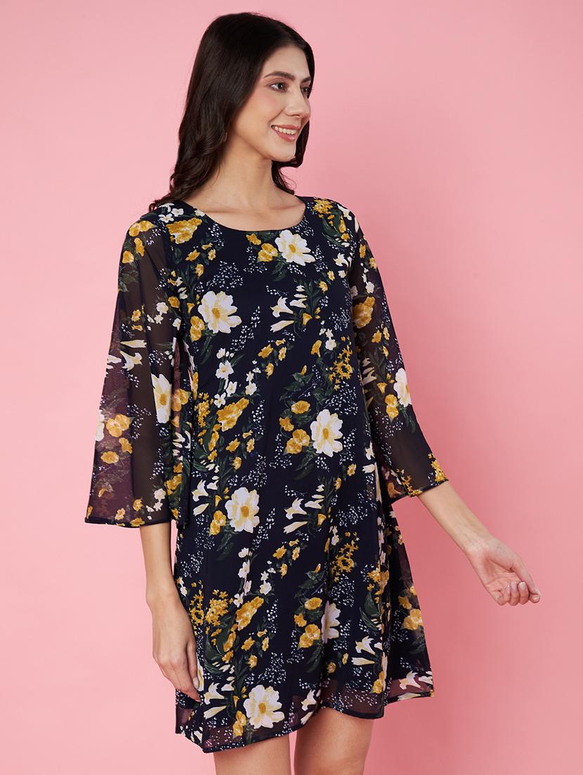 women floral printed bell sleeves a-line dress - 21930711 - Standard Image - 3