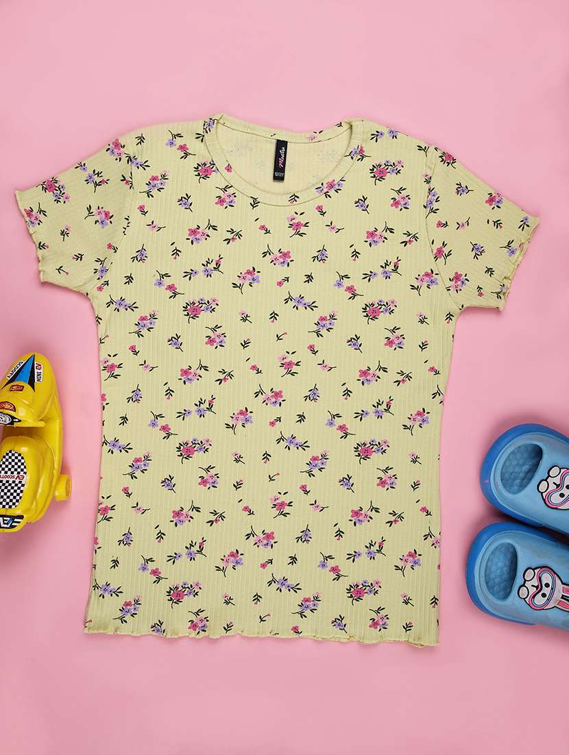 girls printed short sleeve tee