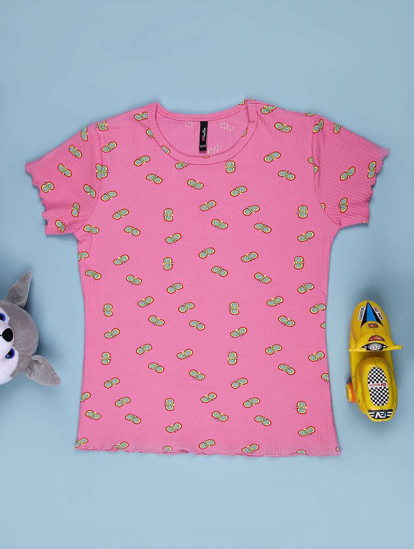 girls printed short sleeve tee