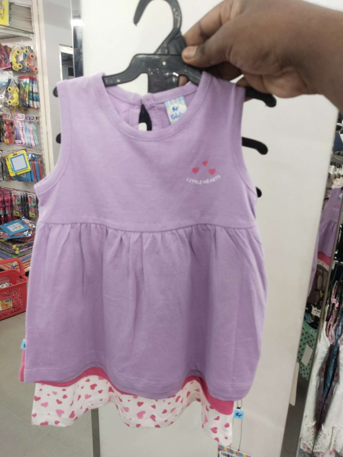 fuchsialight purplewhite single jersey frock - 21930821 - Zoom Image - 0