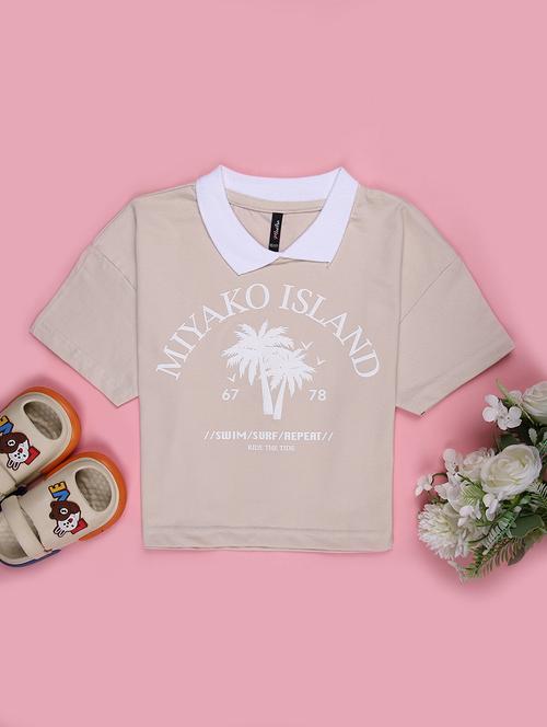 girls printed short sleeve polo tee - 21930862 - Standard Image - 0
