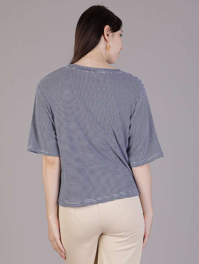 women striped short sleeve oversized t-shirt - 21930868 -  Standard Image - 3
