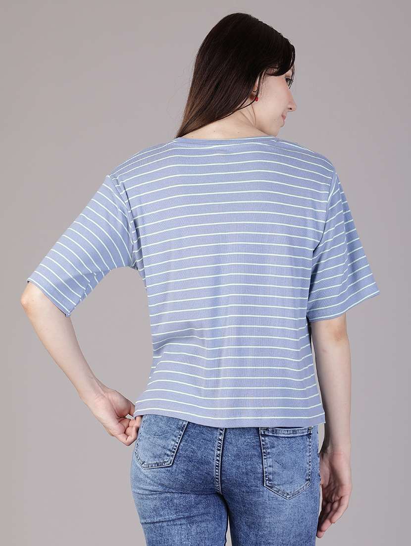 women striped short sleeve relaxed fit t-shirt - 21930869 -  Standard Image - 3