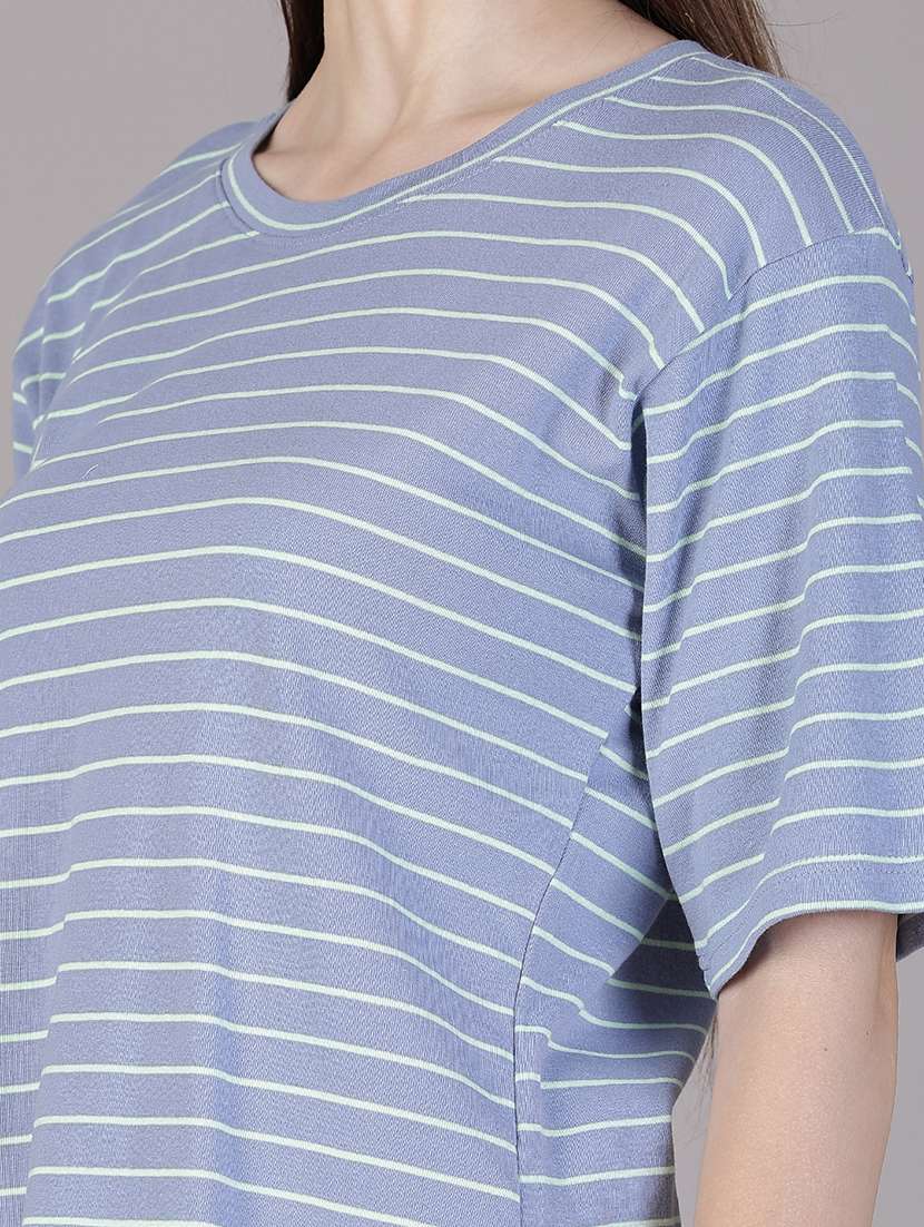 women striped short sleeve relaxed fit t-shirt - 21930869 -  Standard Image - 5