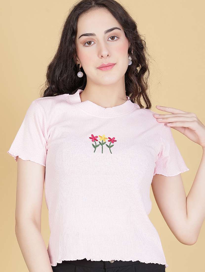 women printed short sleeve regular fit t-shirt