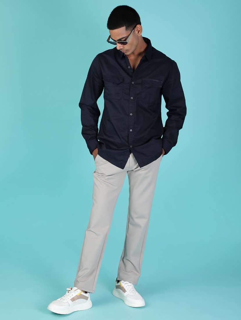 men solid long sleeve regular fit shirt - 21930942 -  Standard Image - 3