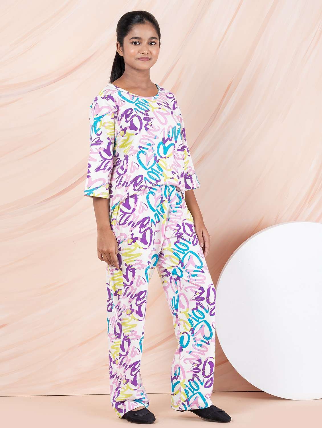 girls printed top & trouser co-ords set - 21930974 -  Standard Image - 3