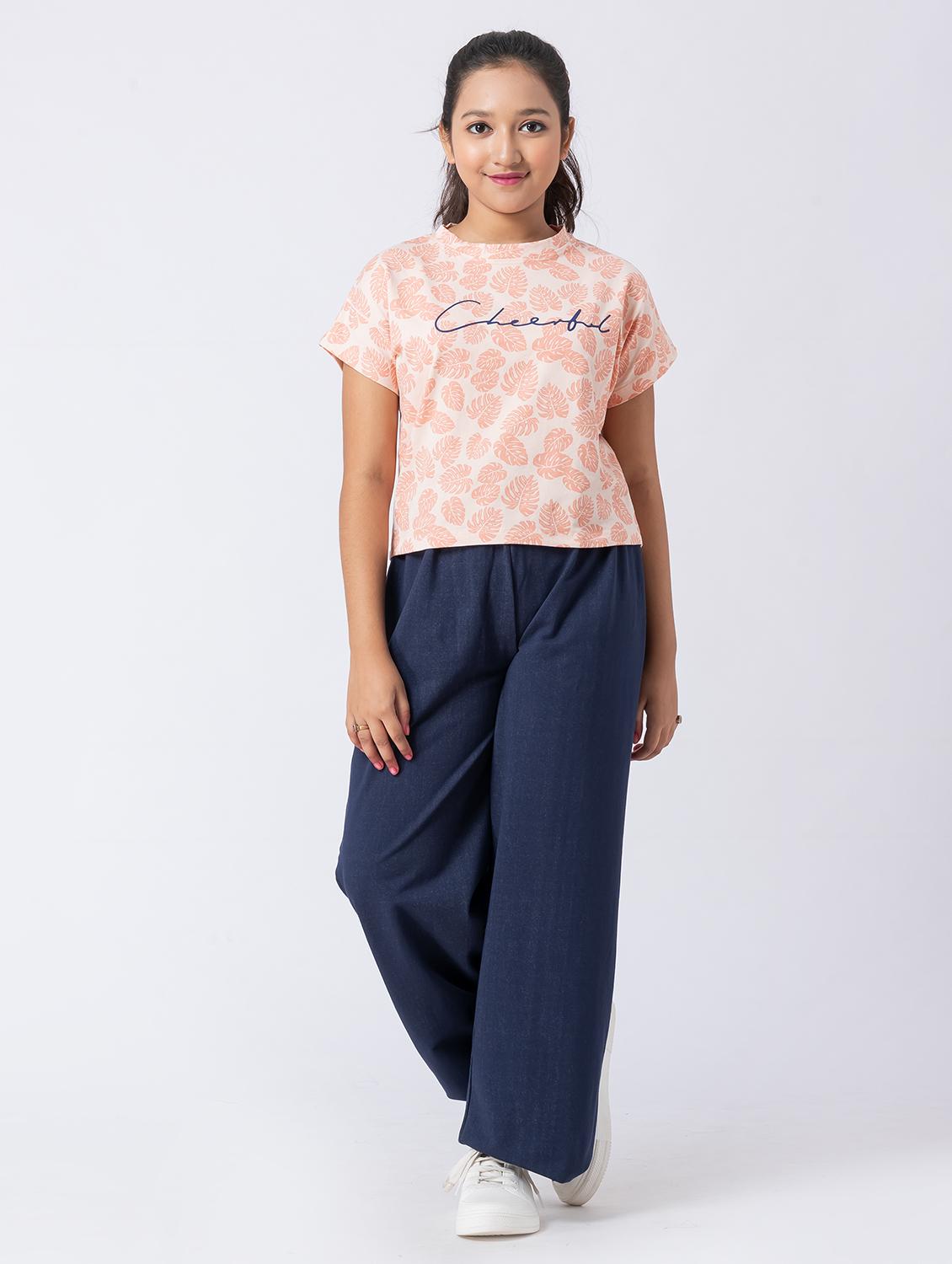 girls printed short sleeve pyjama set nightwear - 21930986 -  Zoom Image - 0