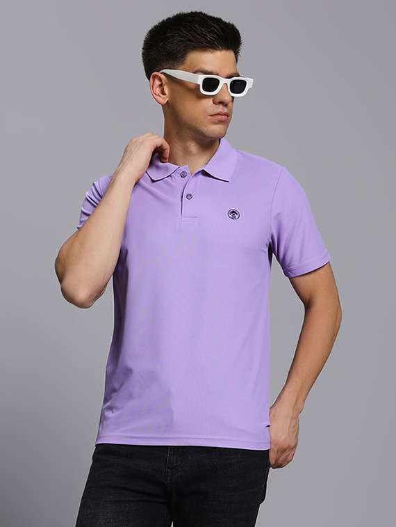 men solid short sleeve regular fit polo t-shirt