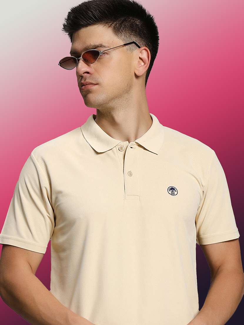 men solid short sleeve regular fit polo t-shirt - 21931022 - Standard Image - 3