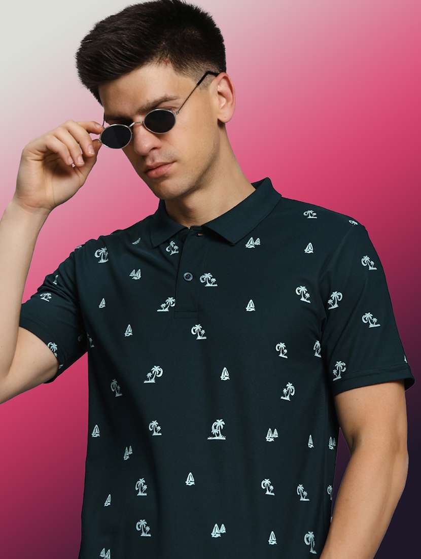men printed short sleeve regular fit polo t-shirt - 21931029 - Standard Image - 3