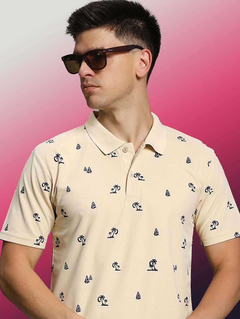 men printed short sleeve regular fit polo t-shirt - 21931030 - Standard Image - 3