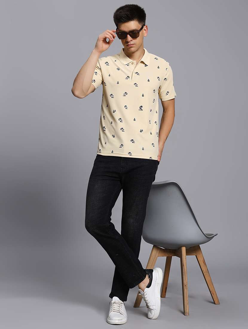 men printed short sleeve regular fit polo t-shirt - 21931030 - Standard Image - 5