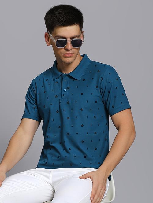 men printed short sleeve regular fit polo t-shirt - 21931034 -  Standard Image - 0