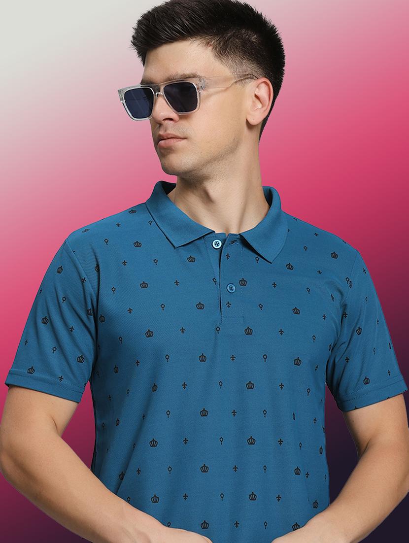 men printed short sleeve regular fit polo t-shirt - 21931034 - Standard Image - 3
