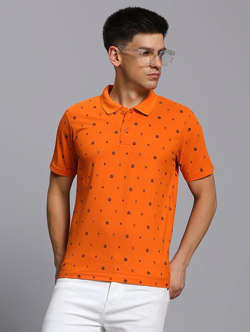 men printed short sleeve regular fit polo t-shirt - 21931036 -  Standard Image - 0