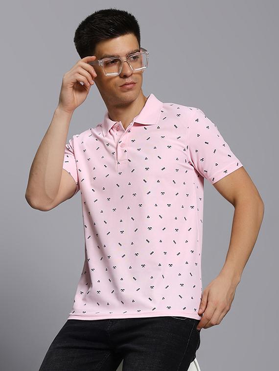 men printed short sleeve regular fit polo t-shirt - 21931039 - Zoom Image - 0