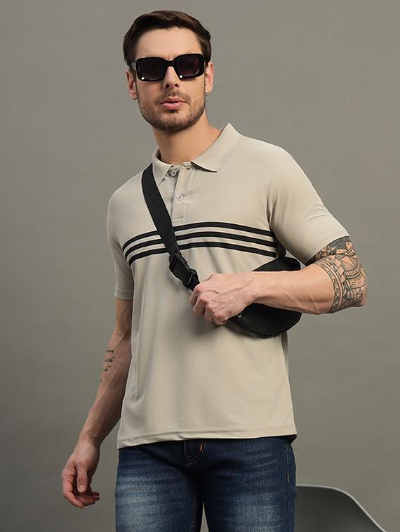 men striped short sleeve regular fit polo t-shirt - 21931040 - Zoom Image - 0