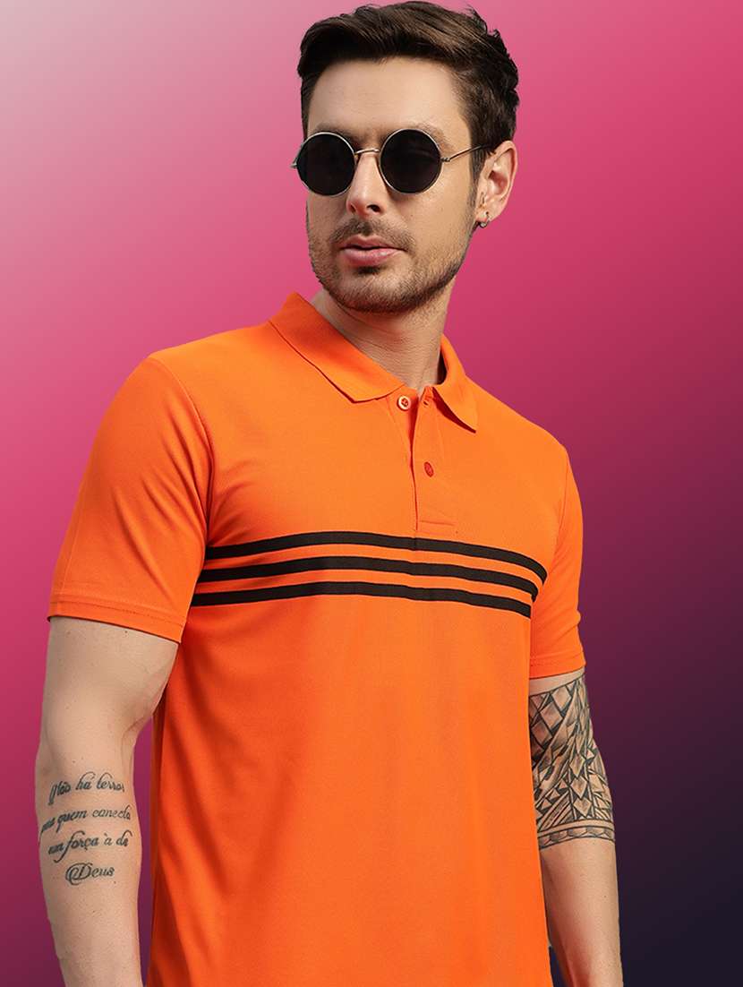 men striped short sleeve regular fit polo t-shirt - 21931041 - Standard Image - 3