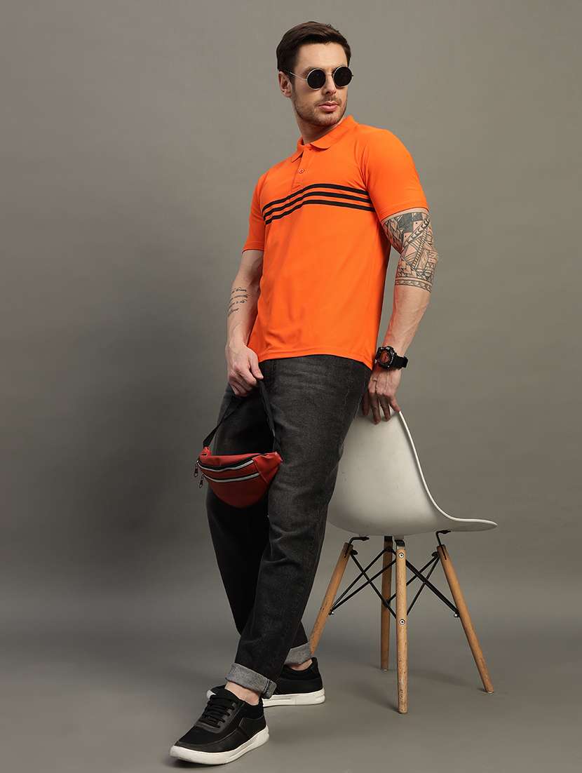 men striped short sleeve regular fit polo t-shirt - 21931041 - Standard Image - 5