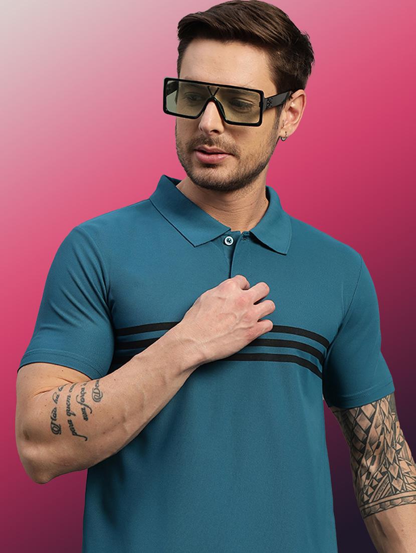 men striped short sleeve regular fit polo t-shirt - 21931042 - Standard Image - 3