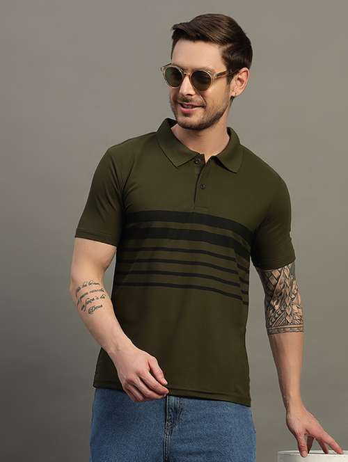 men striped short sleeve regular fit polo t-shirt - 21931043 -  Standard Image - 0