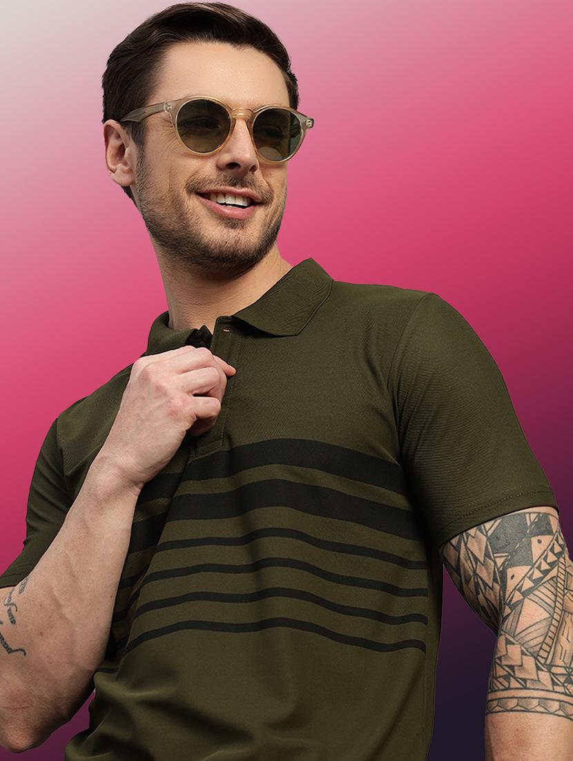men striped short sleeve regular fit polo t-shirt - 21931043 - Standard Image - 3