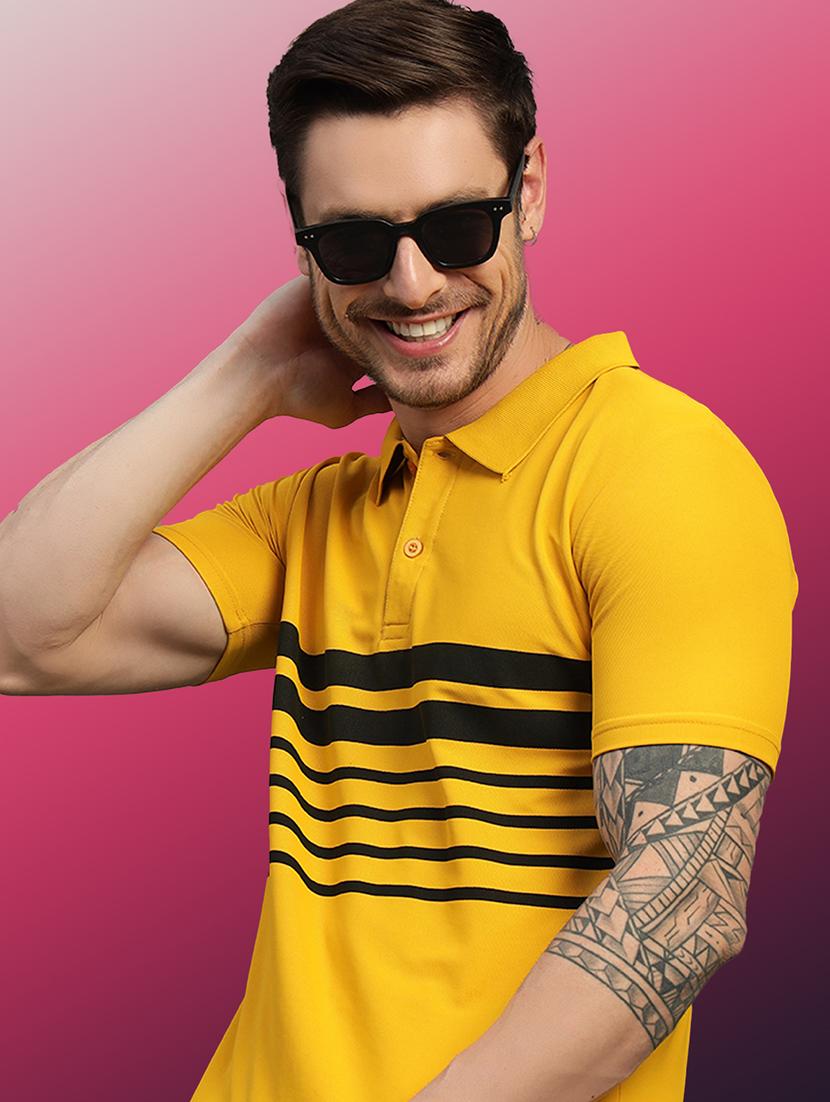 men striped short sleeve regular fit polo t-shirt - 21931044 - Standard Image - 3