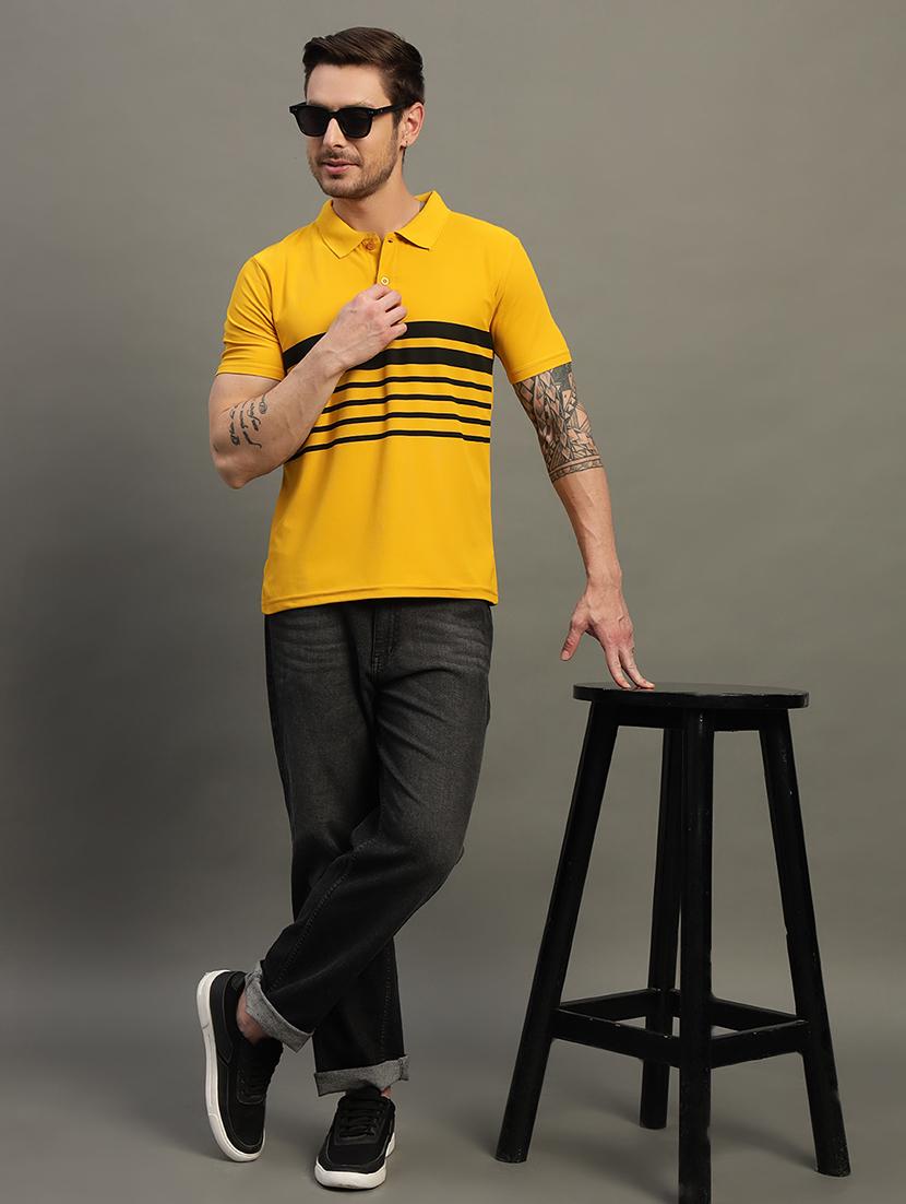 men striped short sleeve regular fit polo t-shirt - 21931044 - Standard Image - 5
