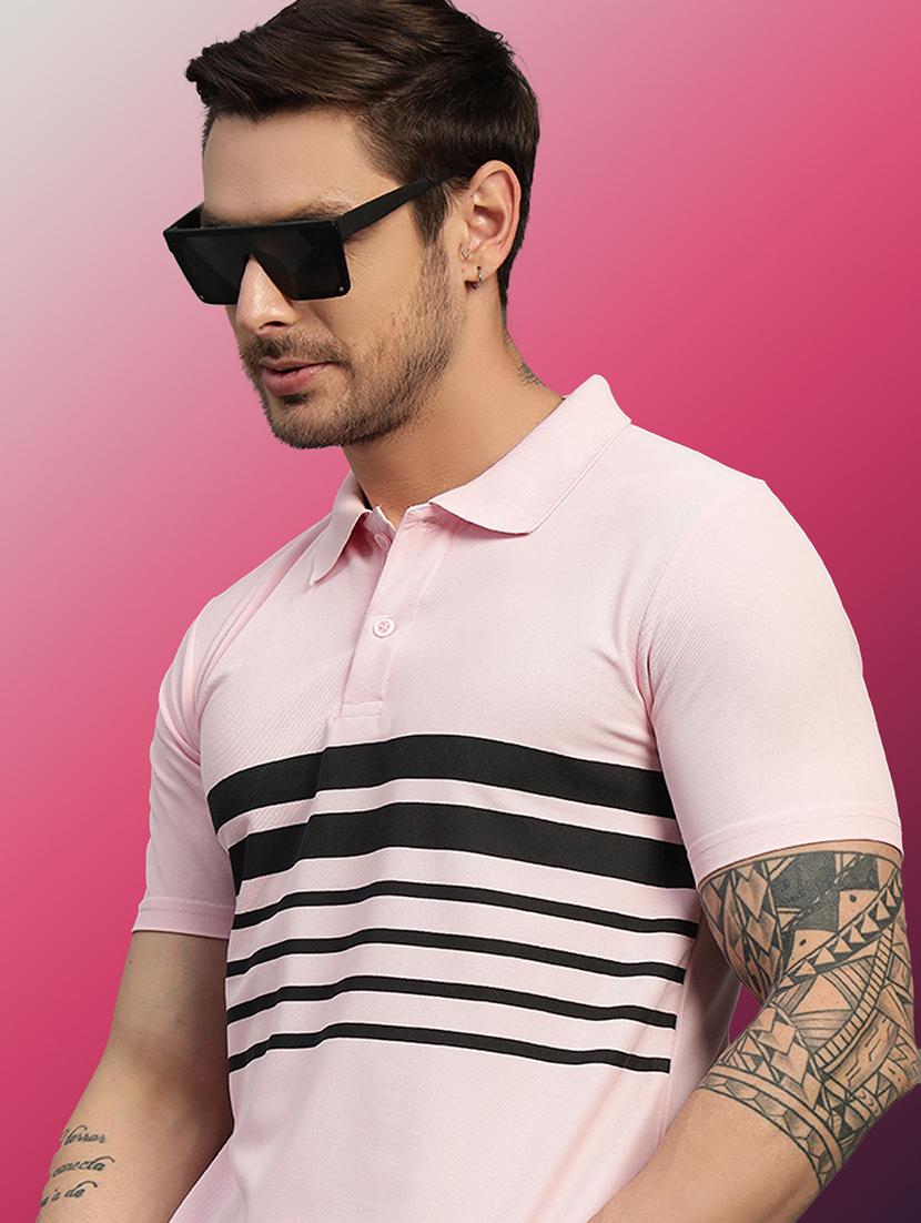 men striped short sleeve regular fit polo t-shirt - 21931045 - Standard Image - 3