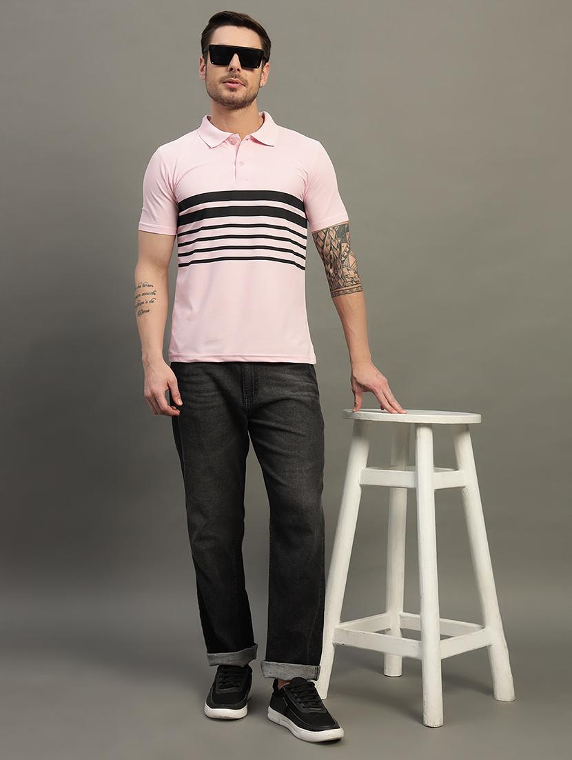 men striped short sleeve regular fit polo t-shirt - 21931045 - Standard Image - 5