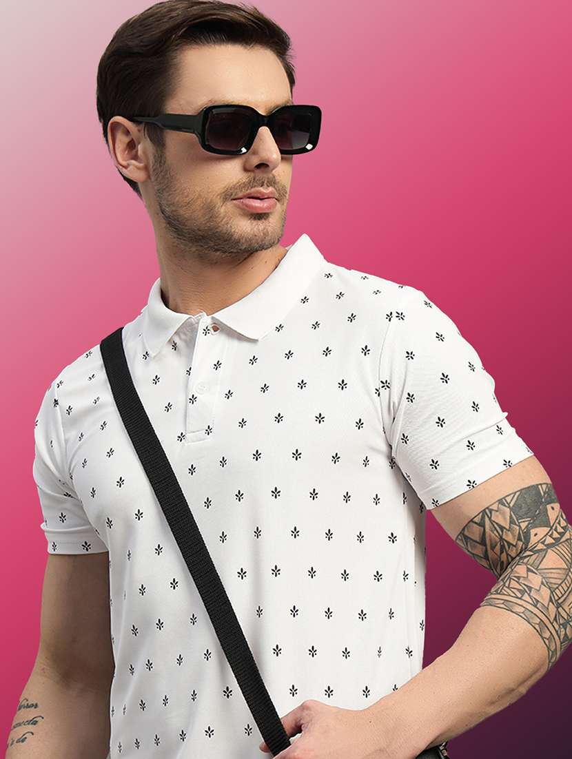 men printed short sleeve regular fit polo t-shirt - 21931046 - Standard Image - 3
