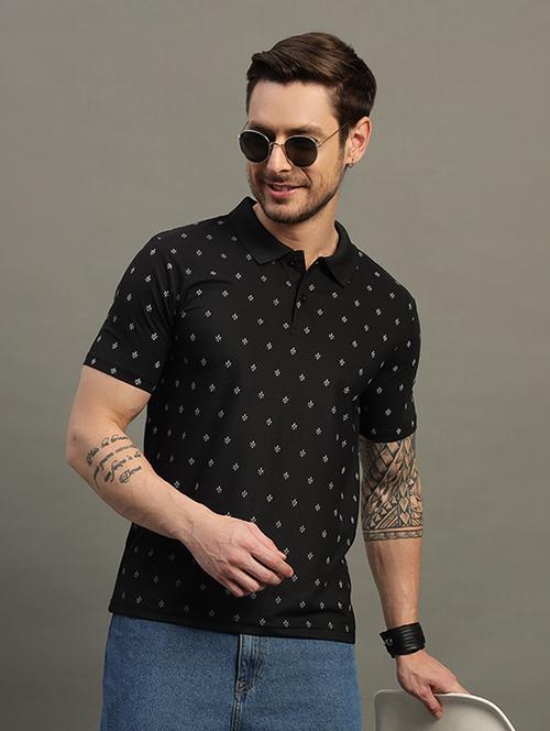 men printed short sleeve regular fit polo t-shirt - 21931047 - Standard Image - 0